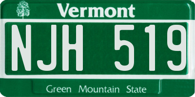 VT license plate NJH519