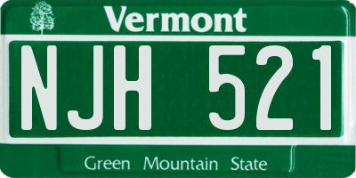 VT license plate NJH521