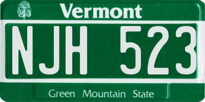 VT license plate NJH523