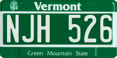 VT license plate NJH526