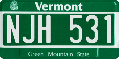 VT license plate NJH531