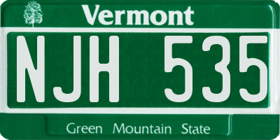 VT license plate NJH535