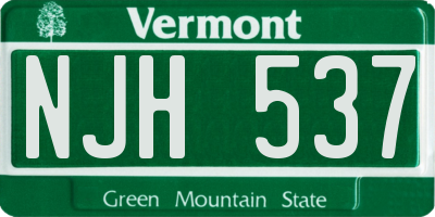 VT license plate NJH537