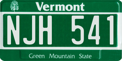 VT license plate NJH541