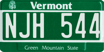 VT license plate NJH544