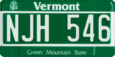 VT license plate NJH546