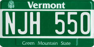 VT license plate NJH550