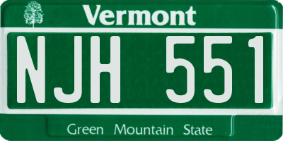 VT license plate NJH551