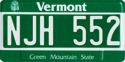 VT license plate NJH552