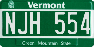 VT license plate NJH554