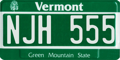 VT license plate NJH555