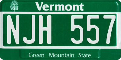 VT license plate NJH557