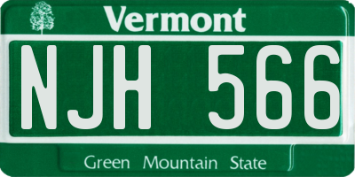 VT license plate NJH566