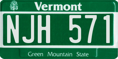 VT license plate NJH571