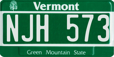 VT license plate NJH573
