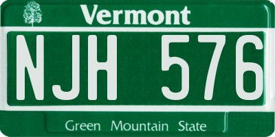 VT license plate NJH576