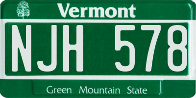 VT license plate NJH578