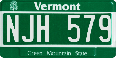 VT license plate NJH579