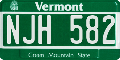 VT license plate NJH582