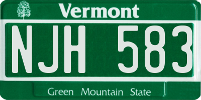 VT license plate NJH583