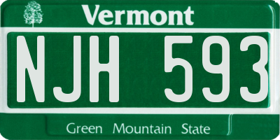 VT license plate NJH593
