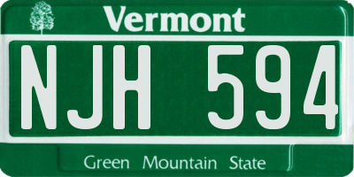 VT license plate NJH594