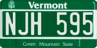 VT license plate NJH595