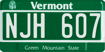 VT license plate NJH607