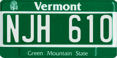 VT license plate NJH610