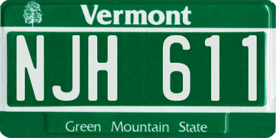 VT license plate NJH611