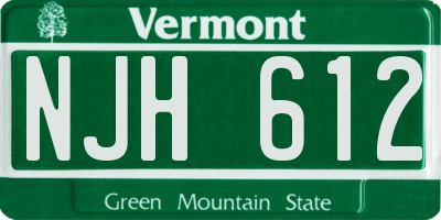 VT license plate NJH612