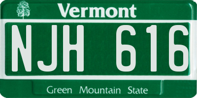 VT license plate NJH616