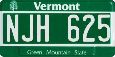 VT license plate NJH625