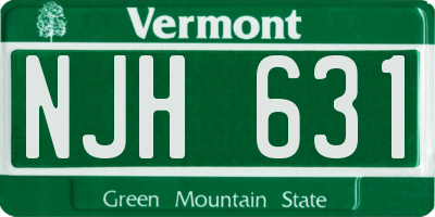 VT license plate NJH631