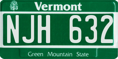 VT license plate NJH632