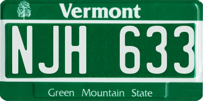 VT license plate NJH633