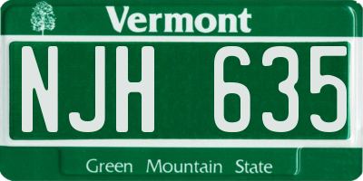 VT license plate NJH635