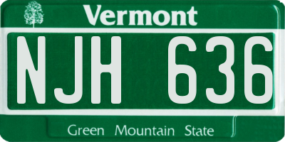 VT license plate NJH636