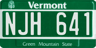 VT license plate NJH641