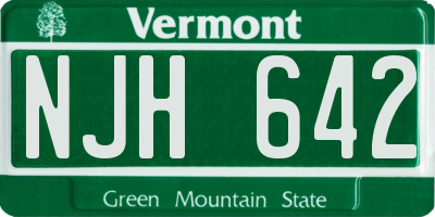 VT license plate NJH642