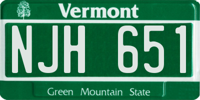 VT license plate NJH651