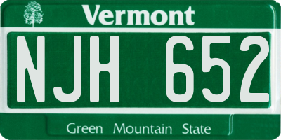 VT license plate NJH652
