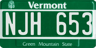 VT license plate NJH653