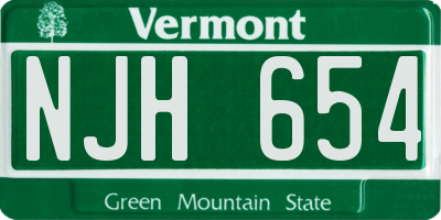 VT license plate NJH654