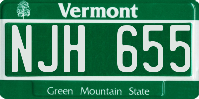 VT license plate NJH655