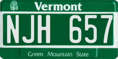 VT license plate NJH657