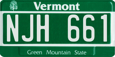 VT license plate NJH661