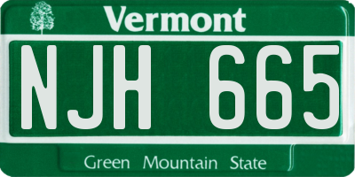 VT license plate NJH665