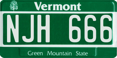 VT license plate NJH666