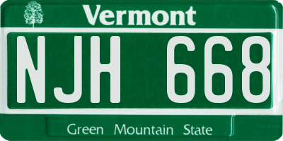 VT license plate NJH668